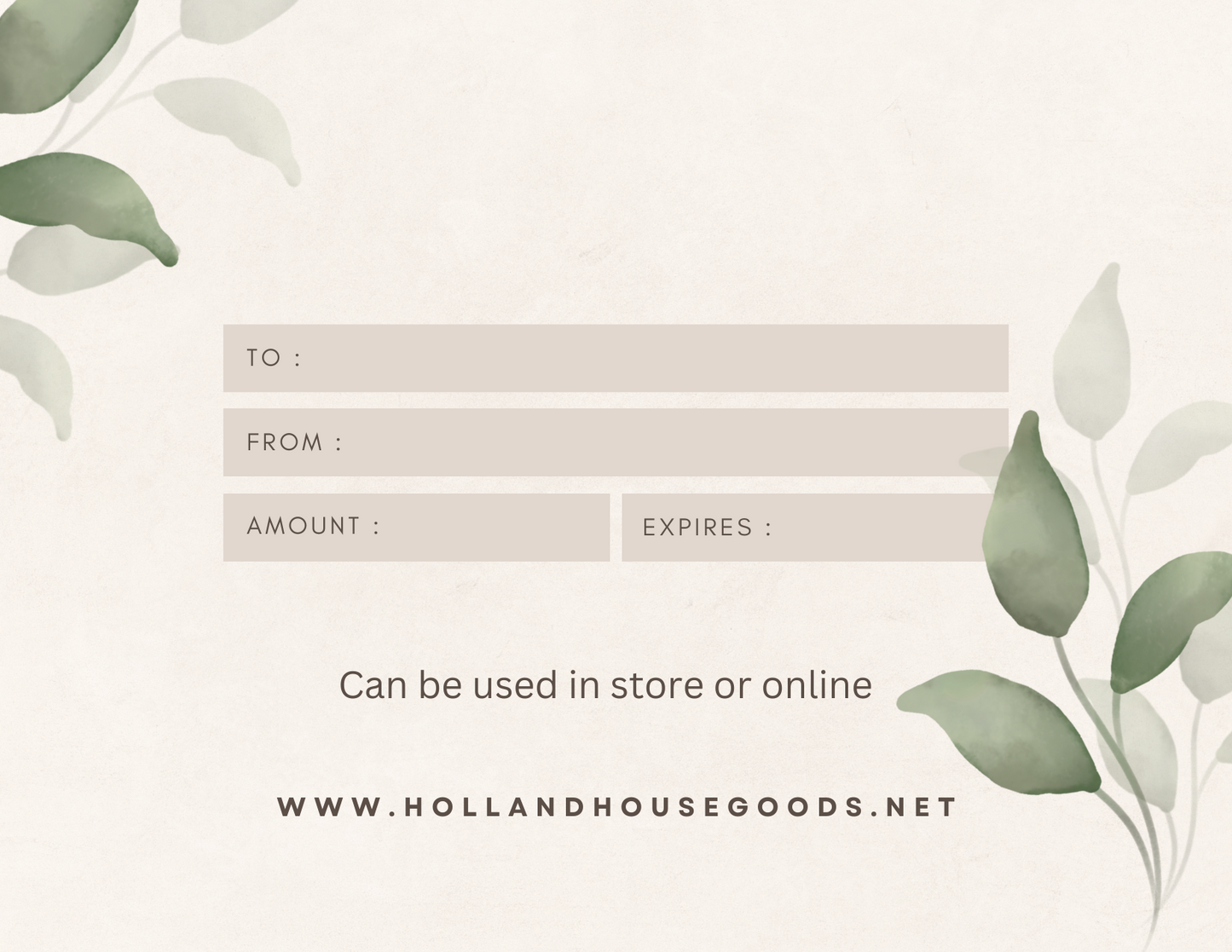 Gift Certificate $50