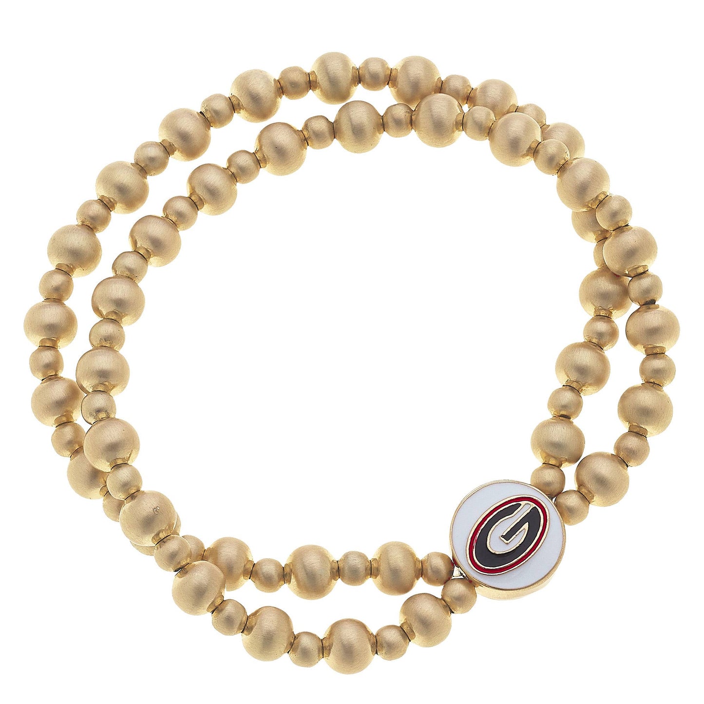 Georgia Bulldogs Stretch Bracelets Set in Satin Gold