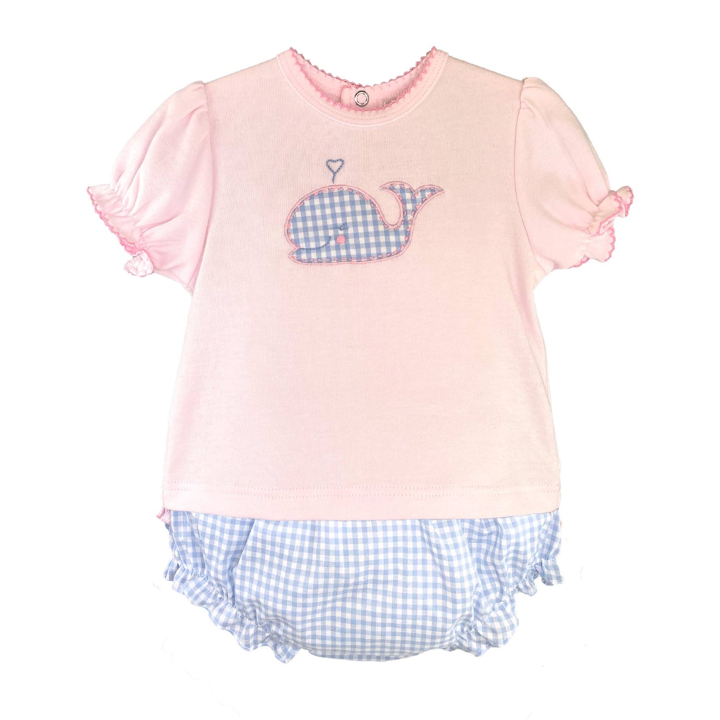 Whale Applique Diaper Set