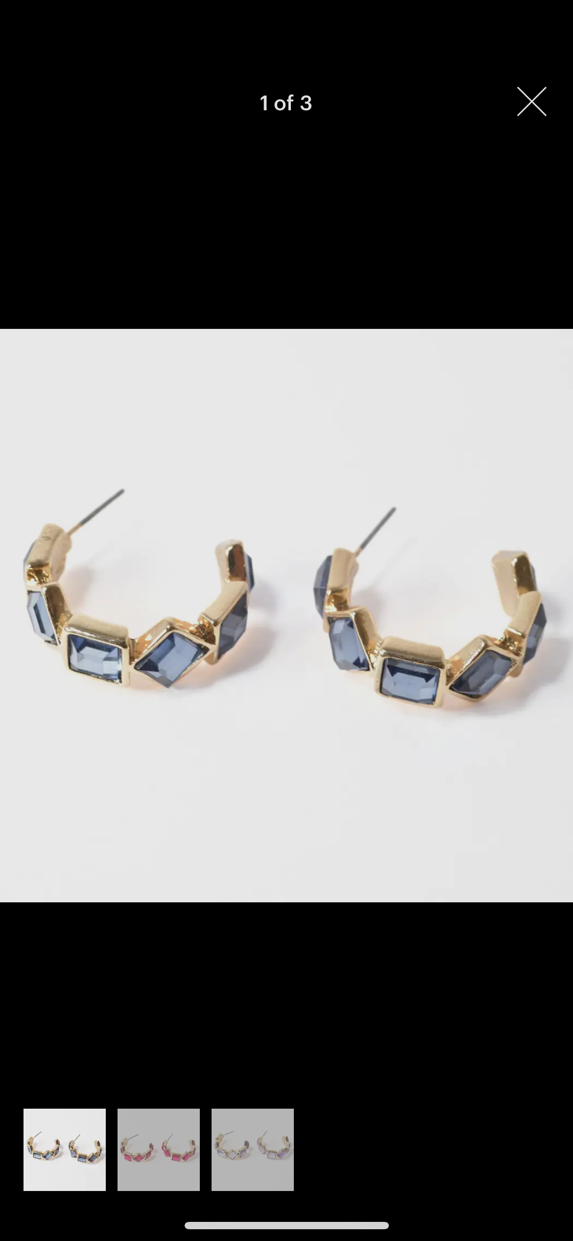 Geometric Rhinestone Hoop Earrings