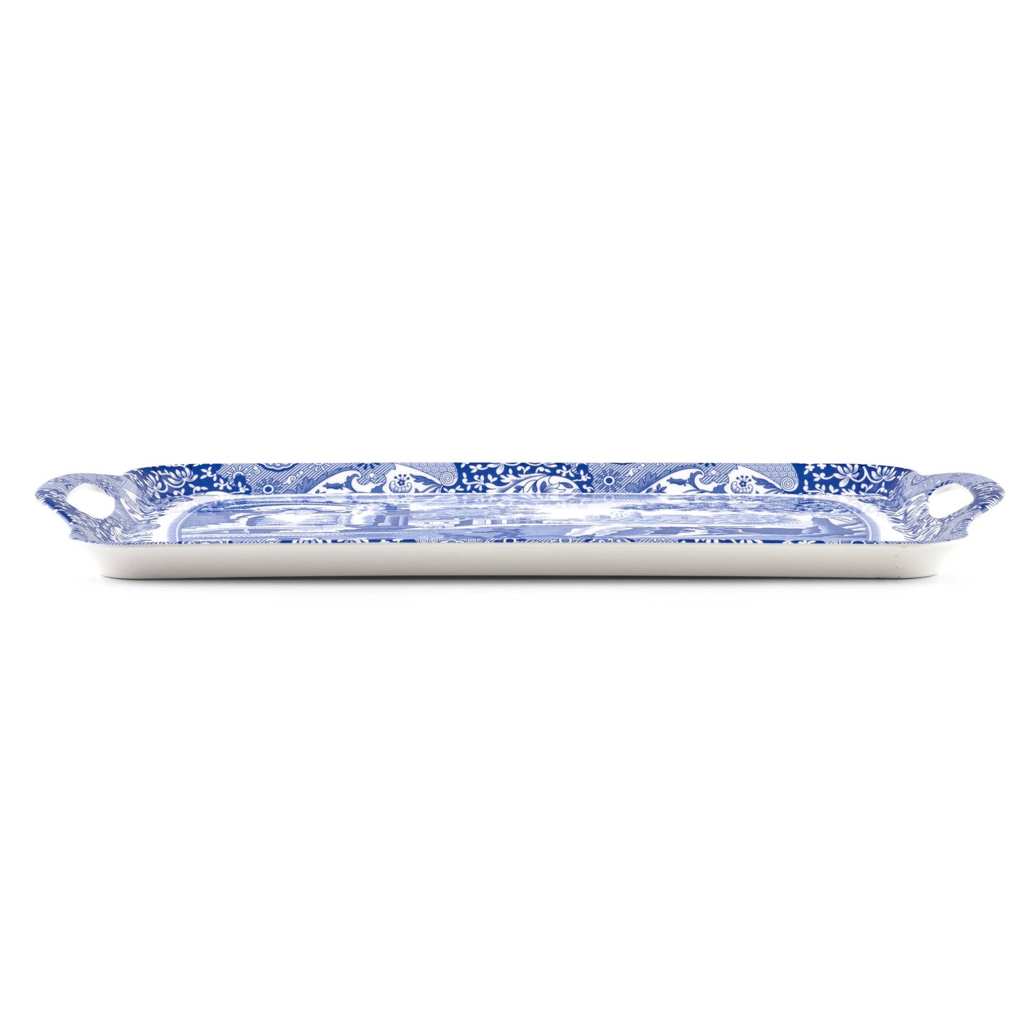 Blue Italian Large Melamine Handled Tray