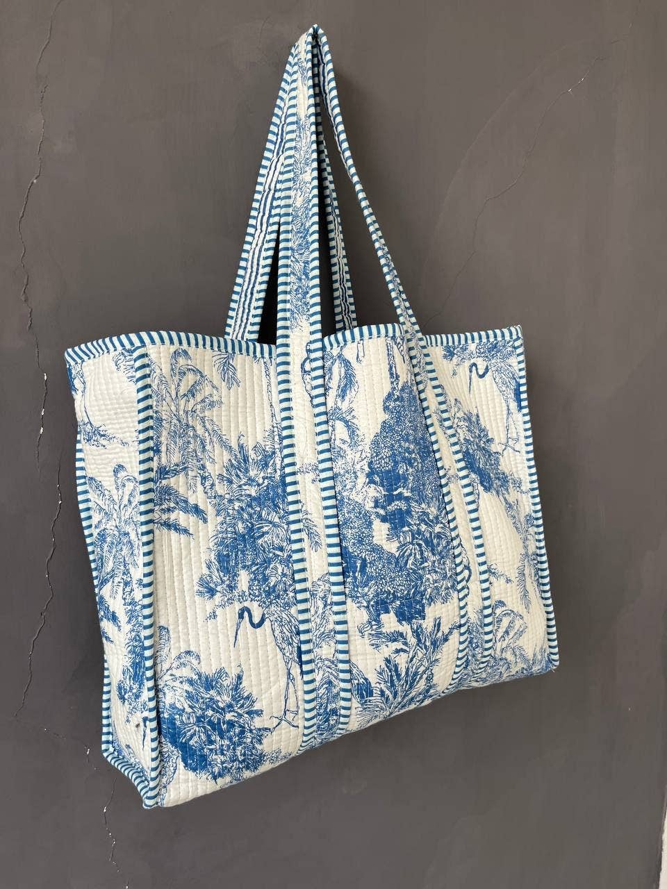 Handmade Cotton Floral Block Print Multipurpose Bag