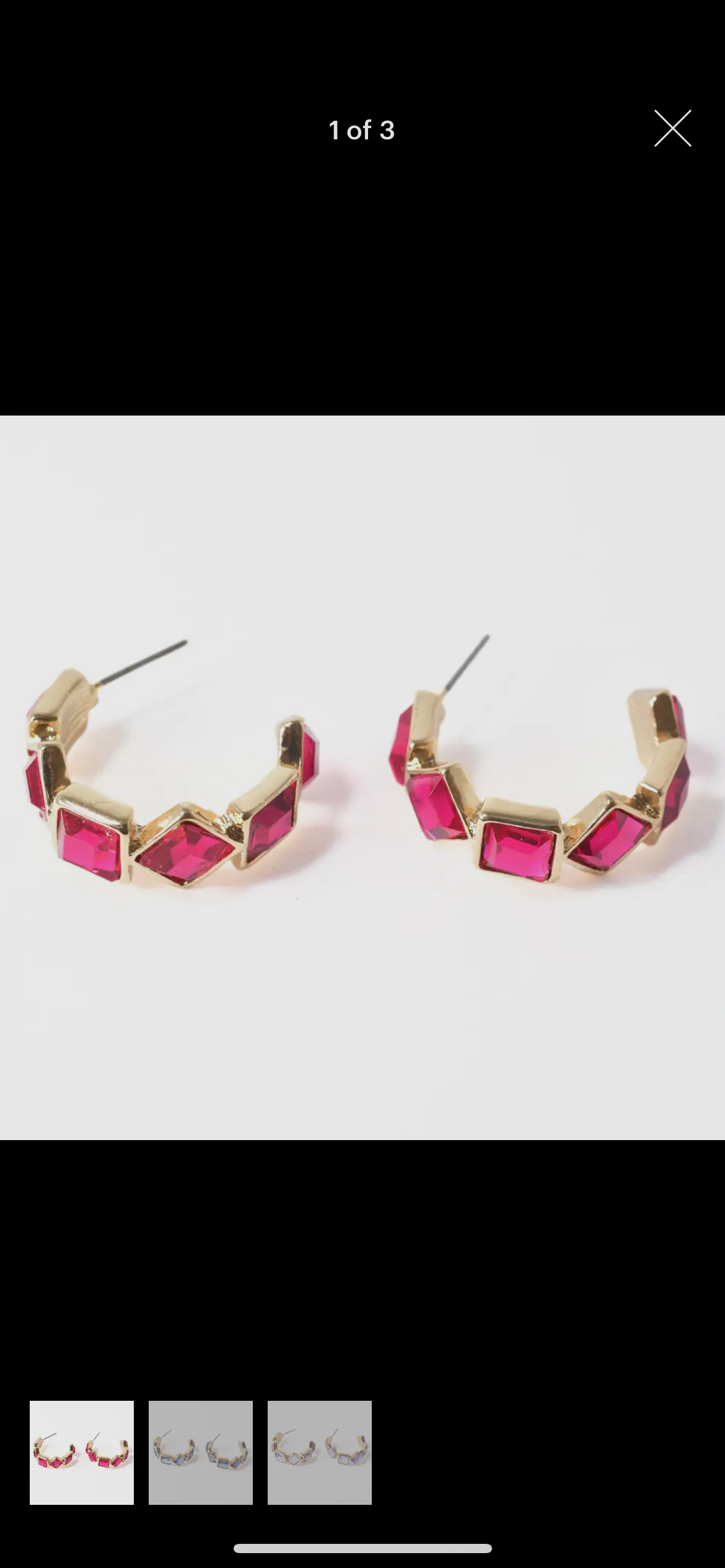 Geometric Rhinestone Hoop Earrings
