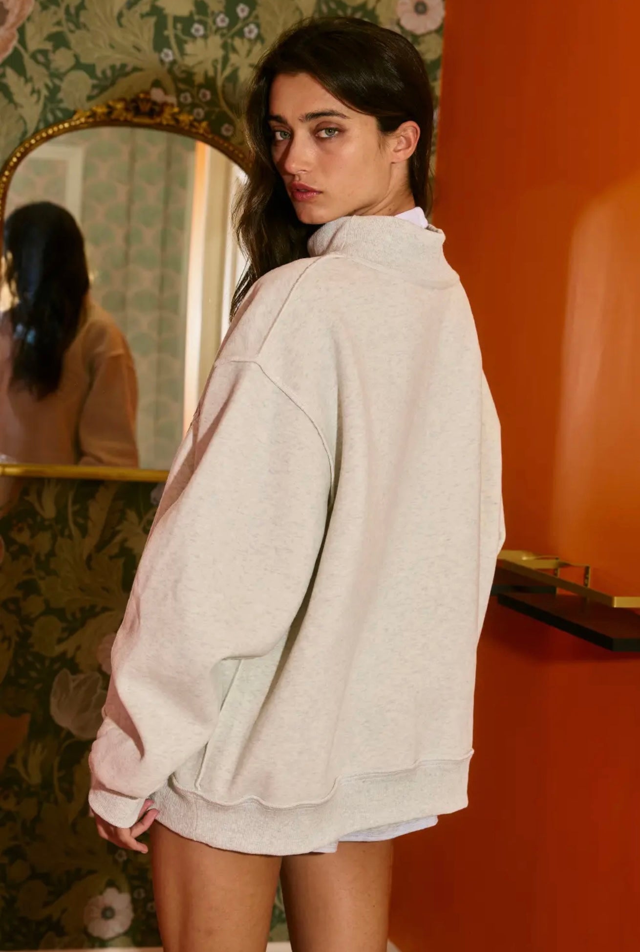 GEORGIA & GA Print Reversible Mockneck Sweatshirt