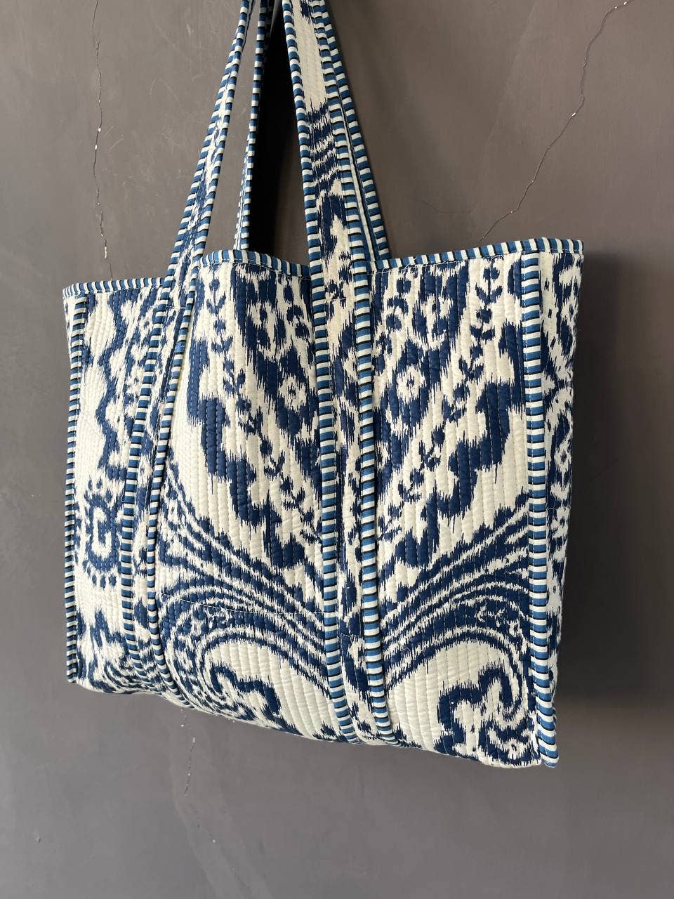 Handmade Block Printed Quilted Shoulder Bag Indian Shopping