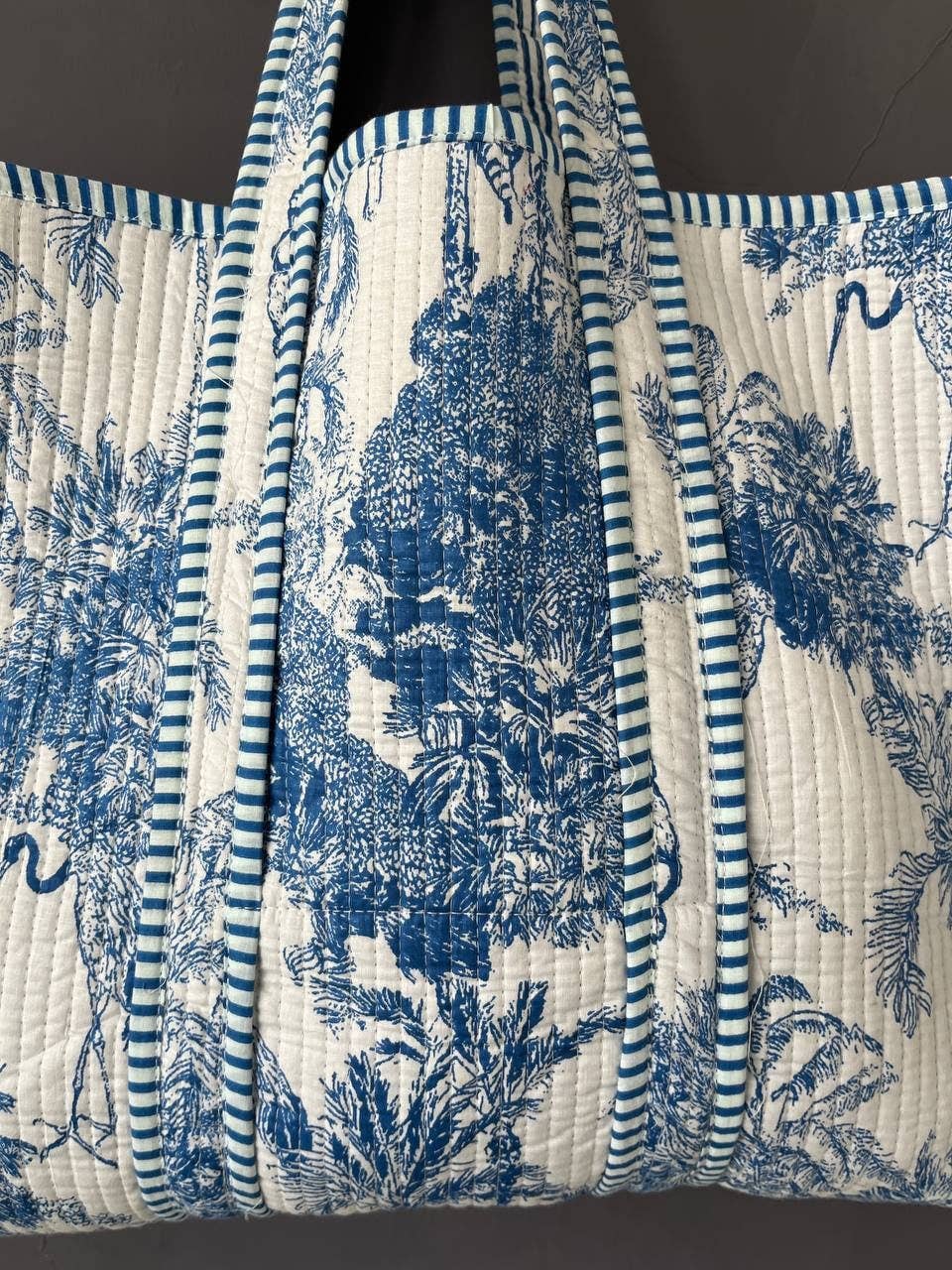 Handmade Cotton Floral Block Print Multipurpose Bag