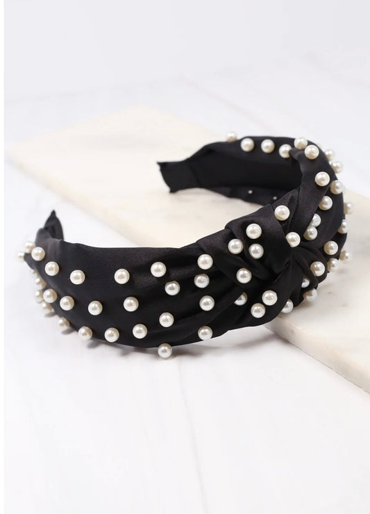 Pearl Embeliished Black Headband