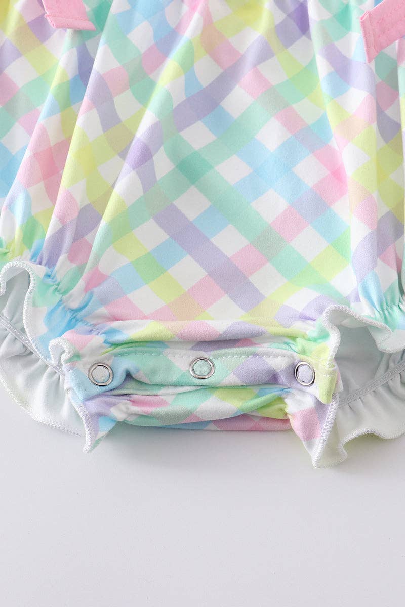 Colored Plaid Ruffle Baby Romper