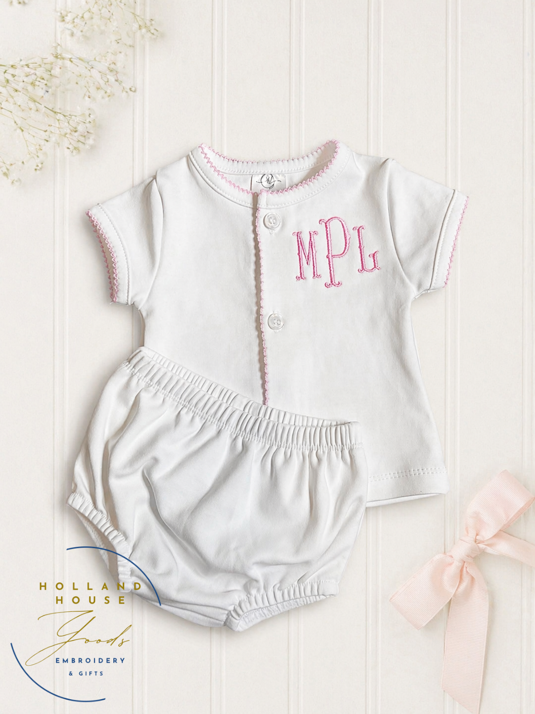Monogrammed Diaper Set