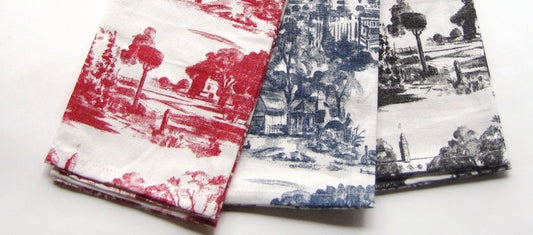 Toile Kitchen Towels 2-Pc Set - Black
