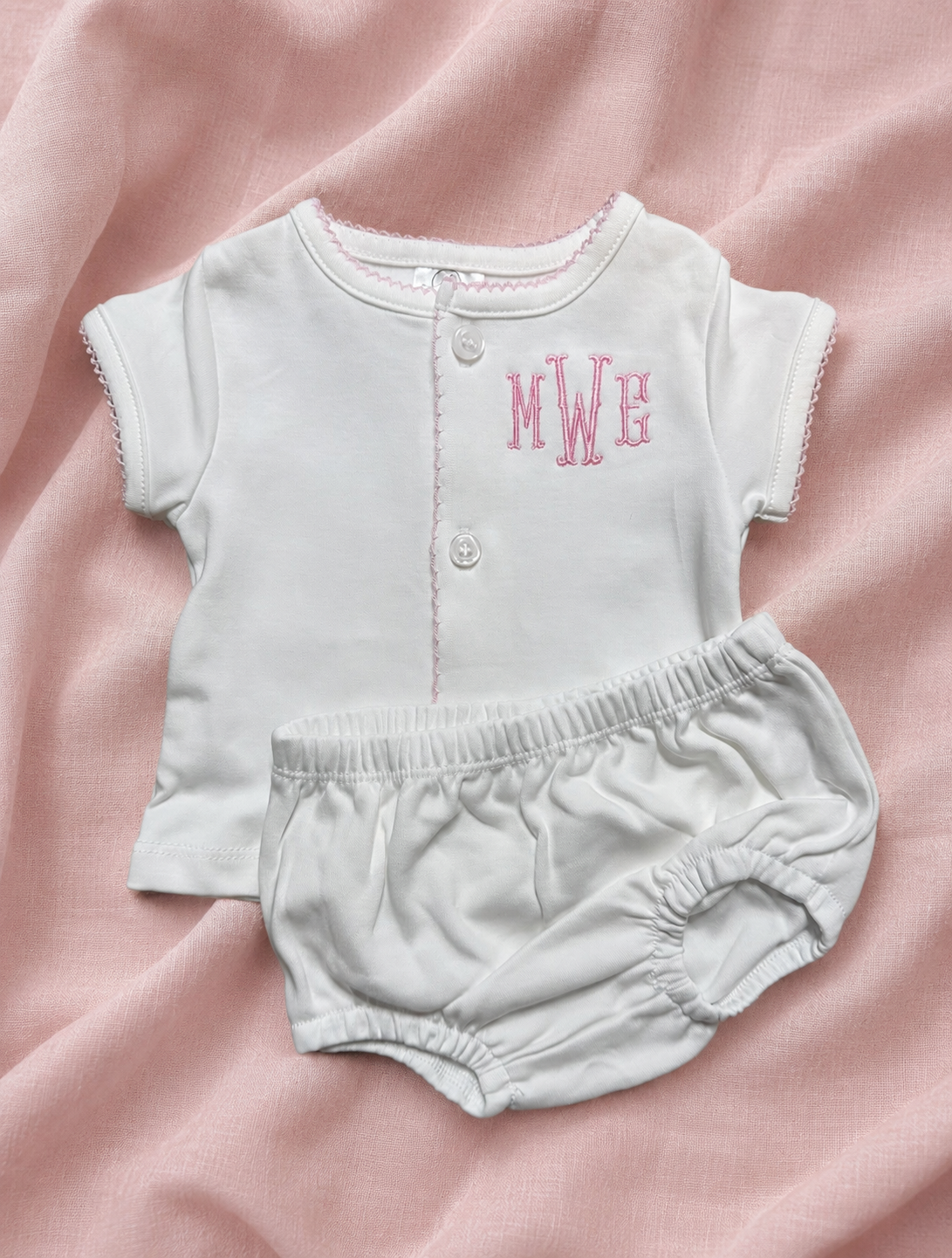 Monogrammed Diaper Set