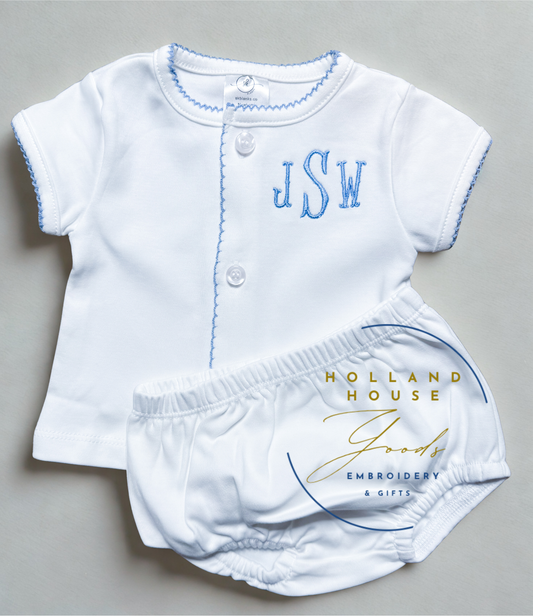 Monogrammed Diaper Set