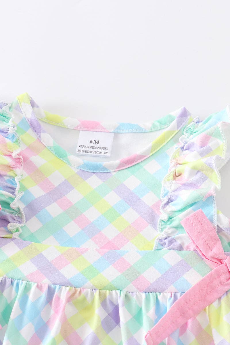 Colored Plaid Ruffle Baby Romper