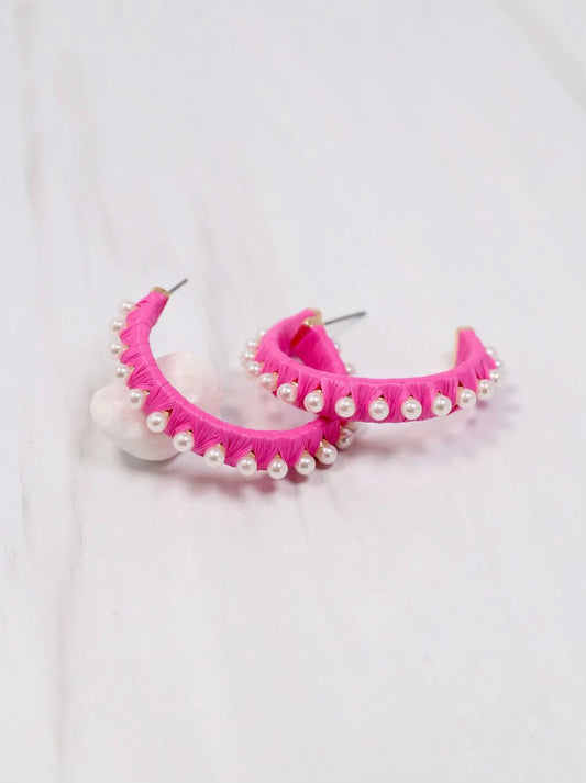 Oakville Pearl Wrapped Hoop Earrings